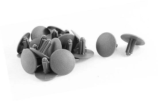 Viti a clip auto 6,5 x 5 mm - Verifica di sicurezza - Clip di fissaggio - Materiale plastico - Confezione da 20 pezzi - Colore grigio - affidabile e stabile
