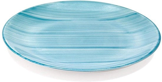 Piatti da Dessert in Porcellana - Tavola da Dessert, diametro 210 mm, colore Aquamarina, Resistente al Lavastoviglie fino a 60° - Set da 6
