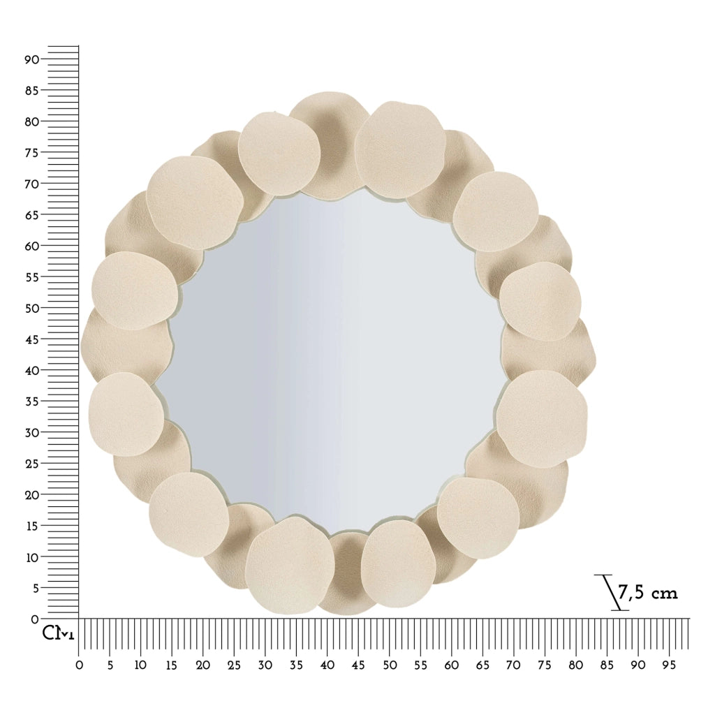 Dakate, Specchio Cornice Effetto Pietra, 85x85h cm Beige