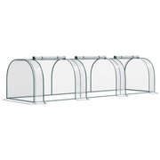 Serra in alluminio con porta, 350 x 100 x 80 cm, PVC trasparente per coltivazione di piante e cassone freddo, robusto telaio in acciaio, verde