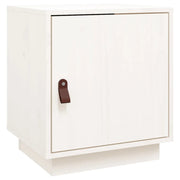 Comodino | Armadio da Notte | Mobiletto da notte Bianco 40x34x45 cm in Legno Massello di Pino