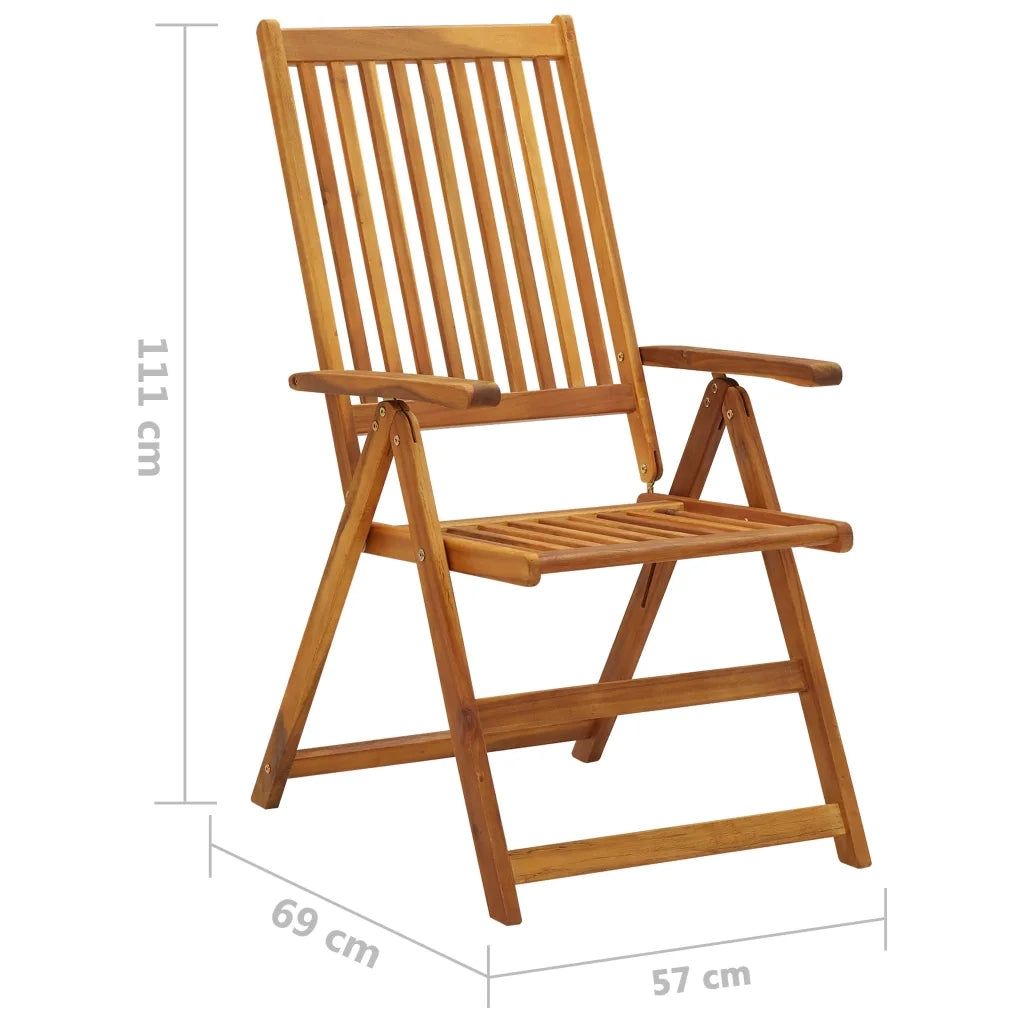 Sedie da Giardino Pieghevoli con Cuscini 8 pz Massello Acacia 3075054