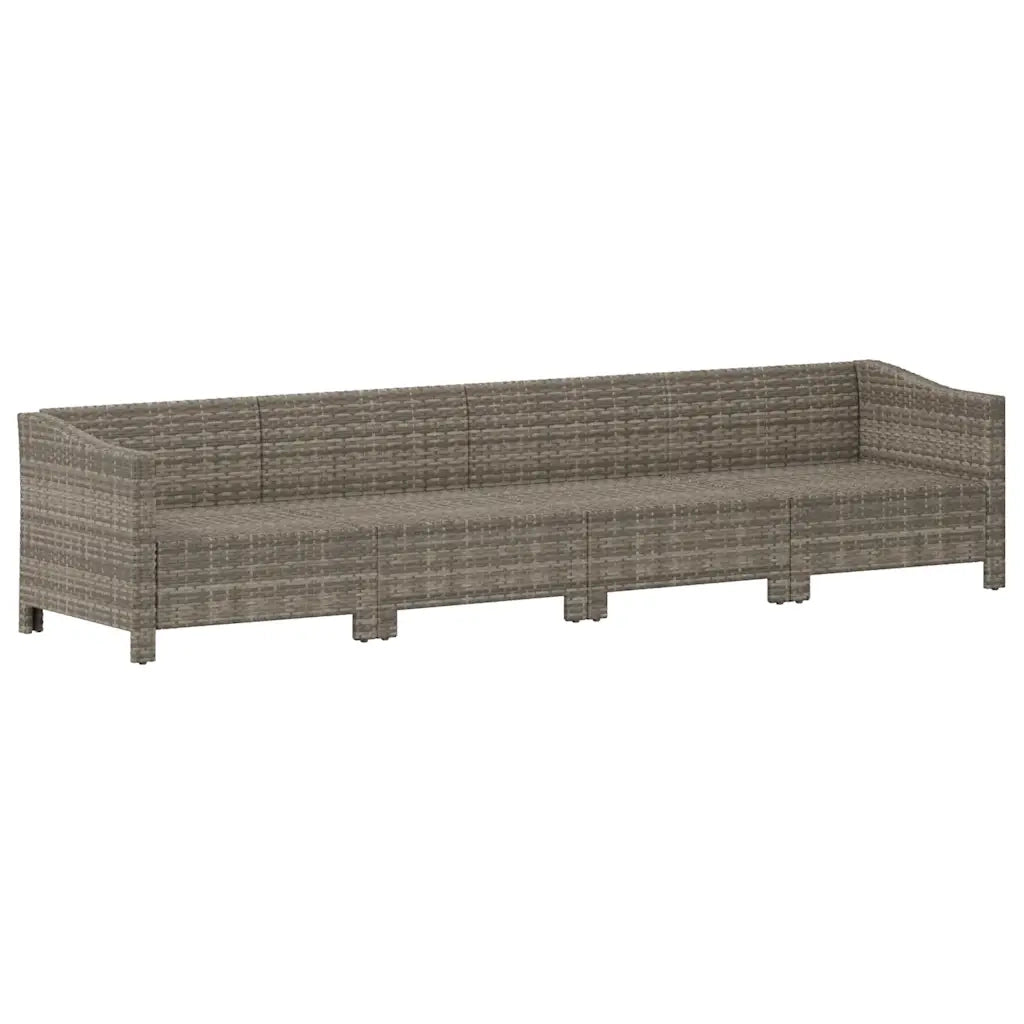 Set da giardino 4 pz | Set Salotto da Giardino con cuscini grigio in polyrattan