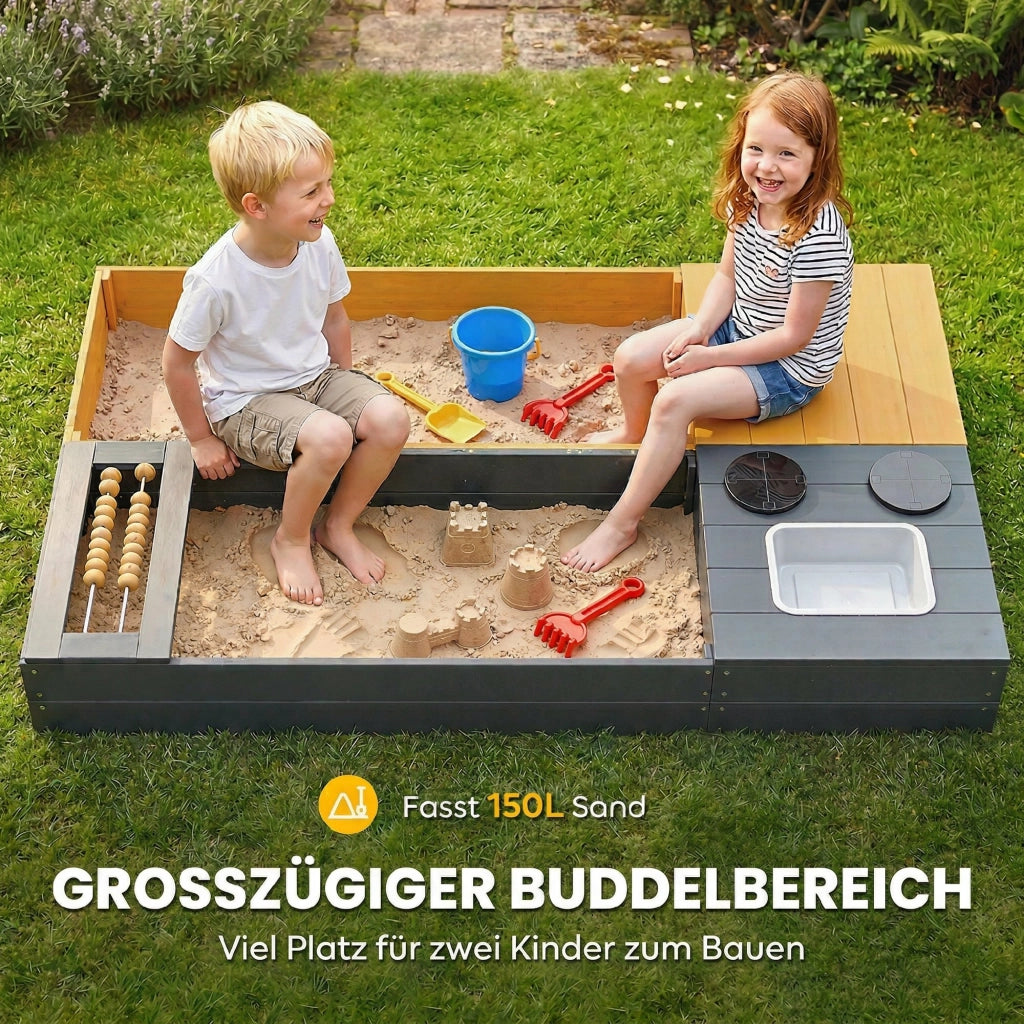 Sandbox 2 Pezzi con Sedia e Lavabo ¨C Minimal ¨C Legno 150x90cm Giallo