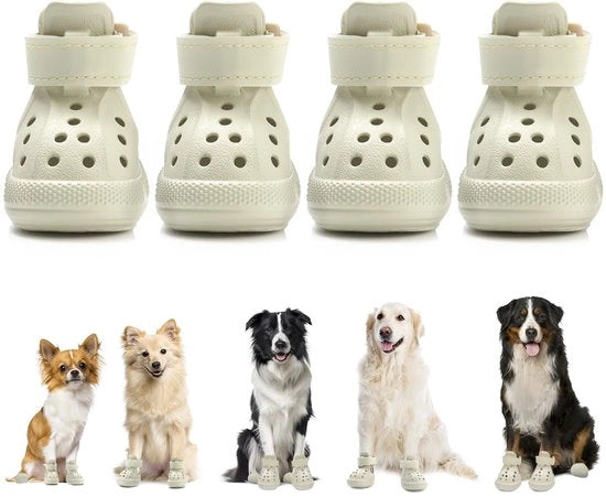 Zoccoli per cani adattivi - Zoccoli antiscivolo per cani - 4 pezzi - Scarpe estive per animali domestici - Chiusura con cinturino - EVA di alta qualità - Sandali per cani