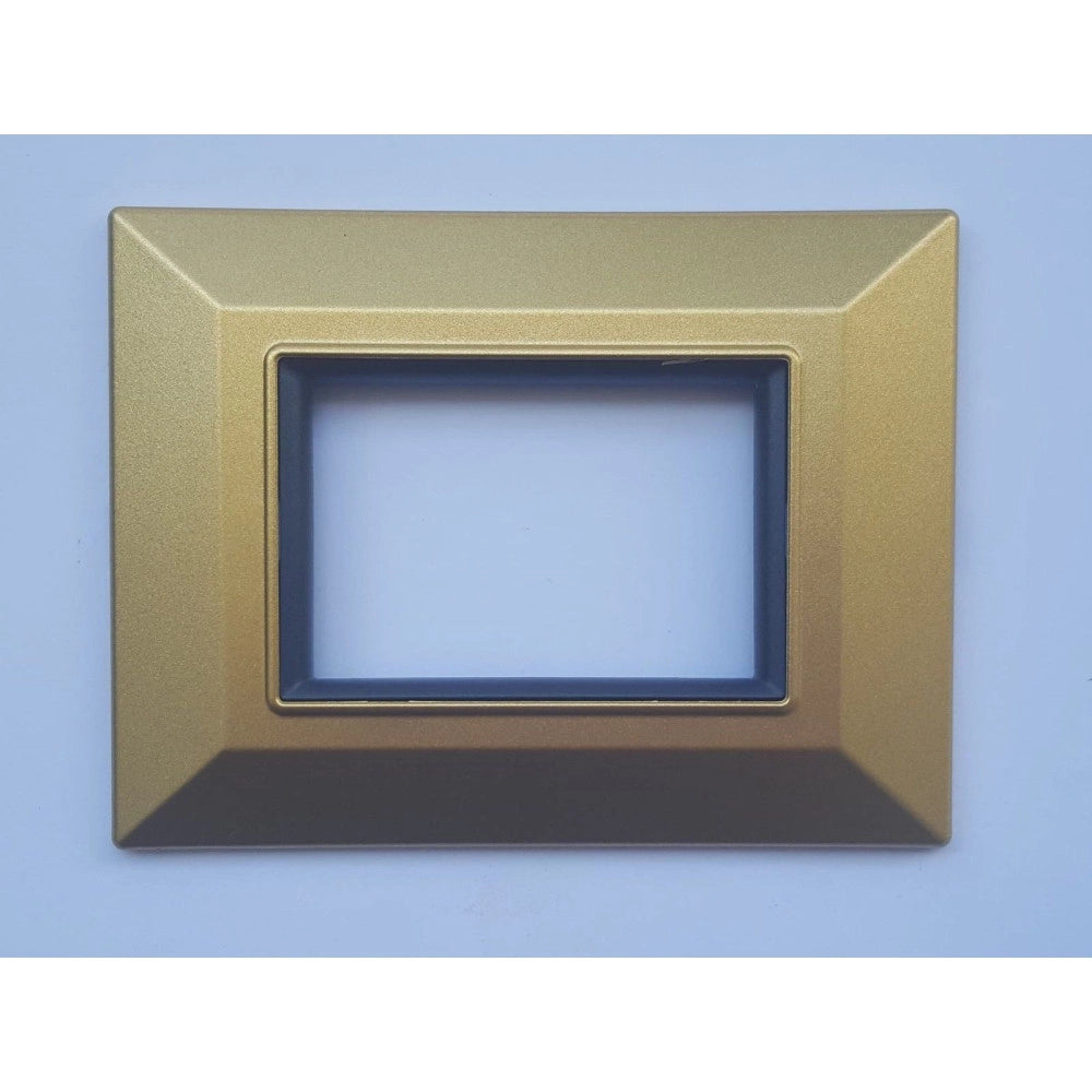 Trade Shop - Placca Placchetta Placchette Compatibili Per Serie Axolute Bticino Colorate Sq - Oro Satinato -7 Fori     -