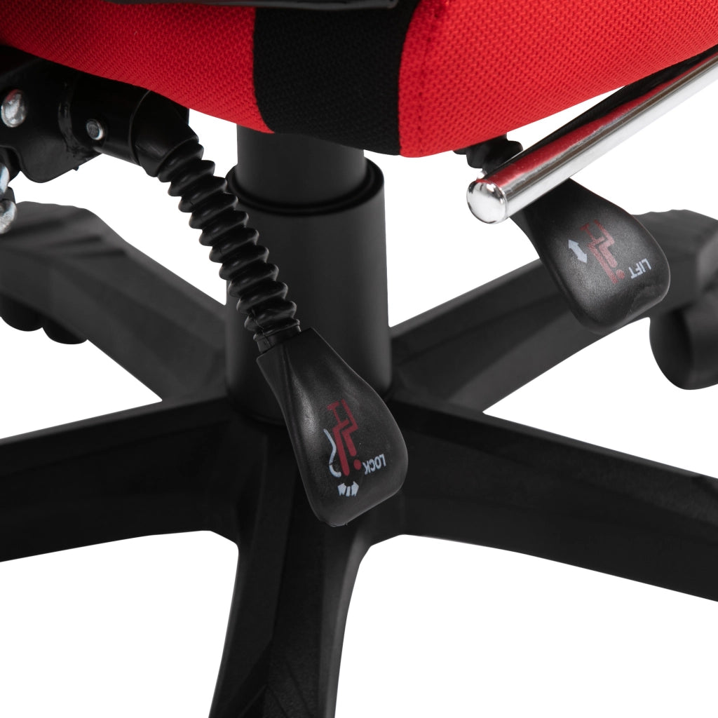 Sedia da gaming, sedia ergonomica da scrivania con poggiapiedi, regolabile in altezza, in poliestere, nero/rosso, 58 x 72 x 112-122 cm, per ufficio e