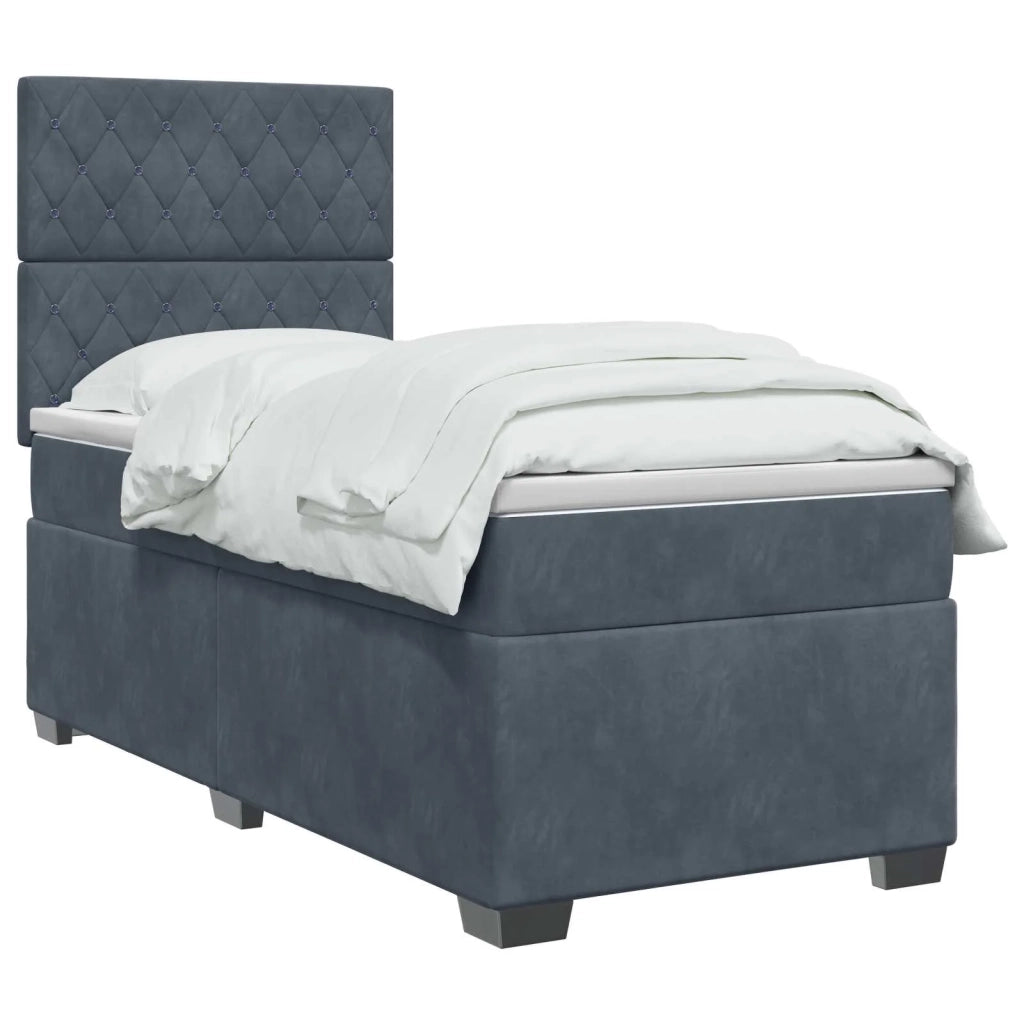 Letto box spring con materasso Grigio Scuro 100 x 200 cm 3455043
