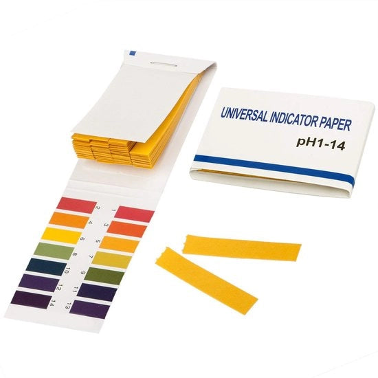 Strisce di Test pH 1-14 - 80 pezzi - Carta di Laboratorio - Codifica a Colori - Per Acqua/Terra - Dimensioni 70x45 mm - Strisce di Test pH