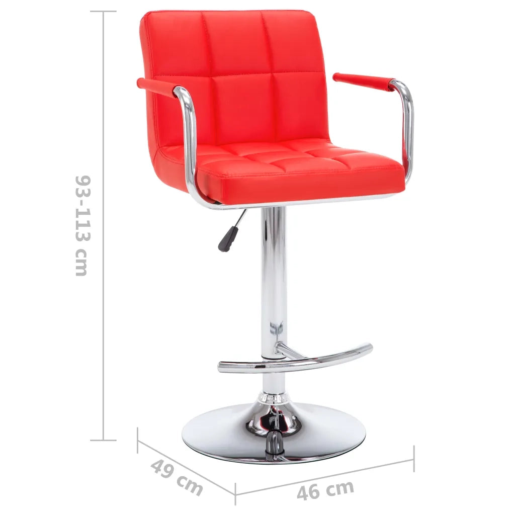 Sgabelli da Bar 2 pz Rossi in Similpelle 323625