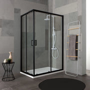 Box doccia 70x90 h190 profilo nero opaco