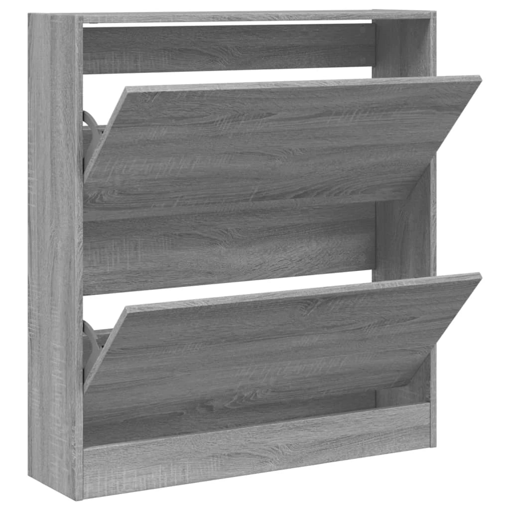 Scarpiera mobile contenitore per scarpe mobile per ingresso/corridoio/soggiorno finitura Sonoma 80 x 21 x 87,5 cm legno ingegnerizzato grigio 02_0022096