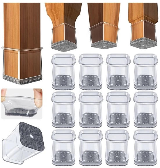 Protezioni per gambe di tavolo 32 pezzi - Silicone/Plastica - Silenziose - Senza graffi - Durature - Buona forma per gambe di tavolo - Gommate per tavolo