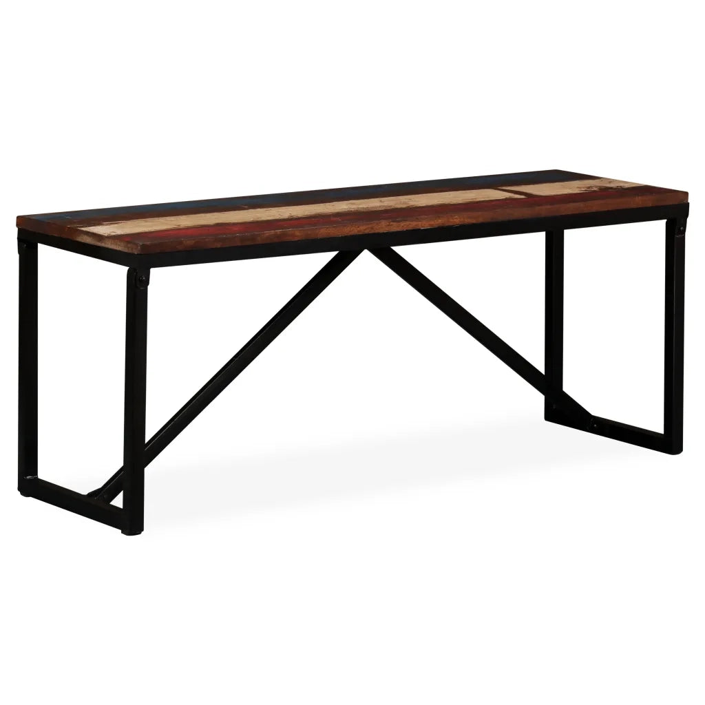 Panca-Sgabello in Legno Massello di Recupero 110x35x45 cm 781581