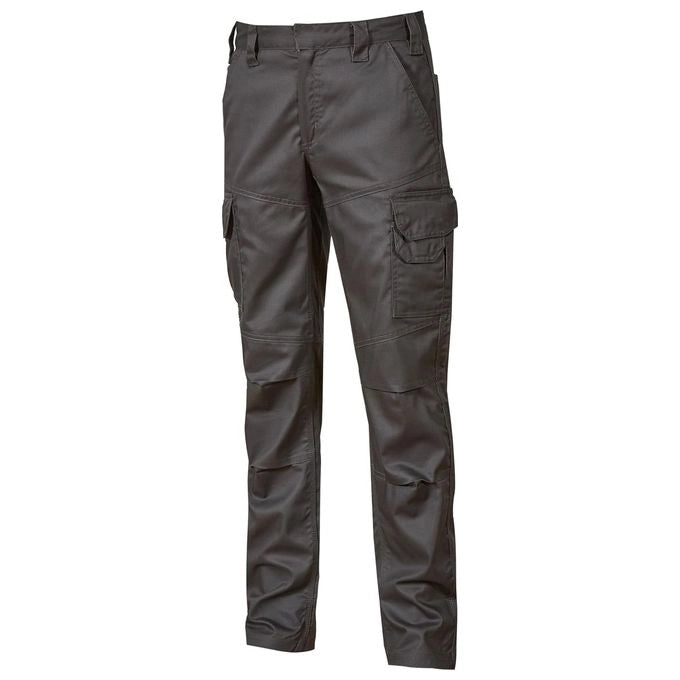 U-power WIN226GI BELGRADO Pantaloni da Lavoro Poli-Cotone Mechanical Stretch 65% Cotone 35% Poliestere colore Grey Iron