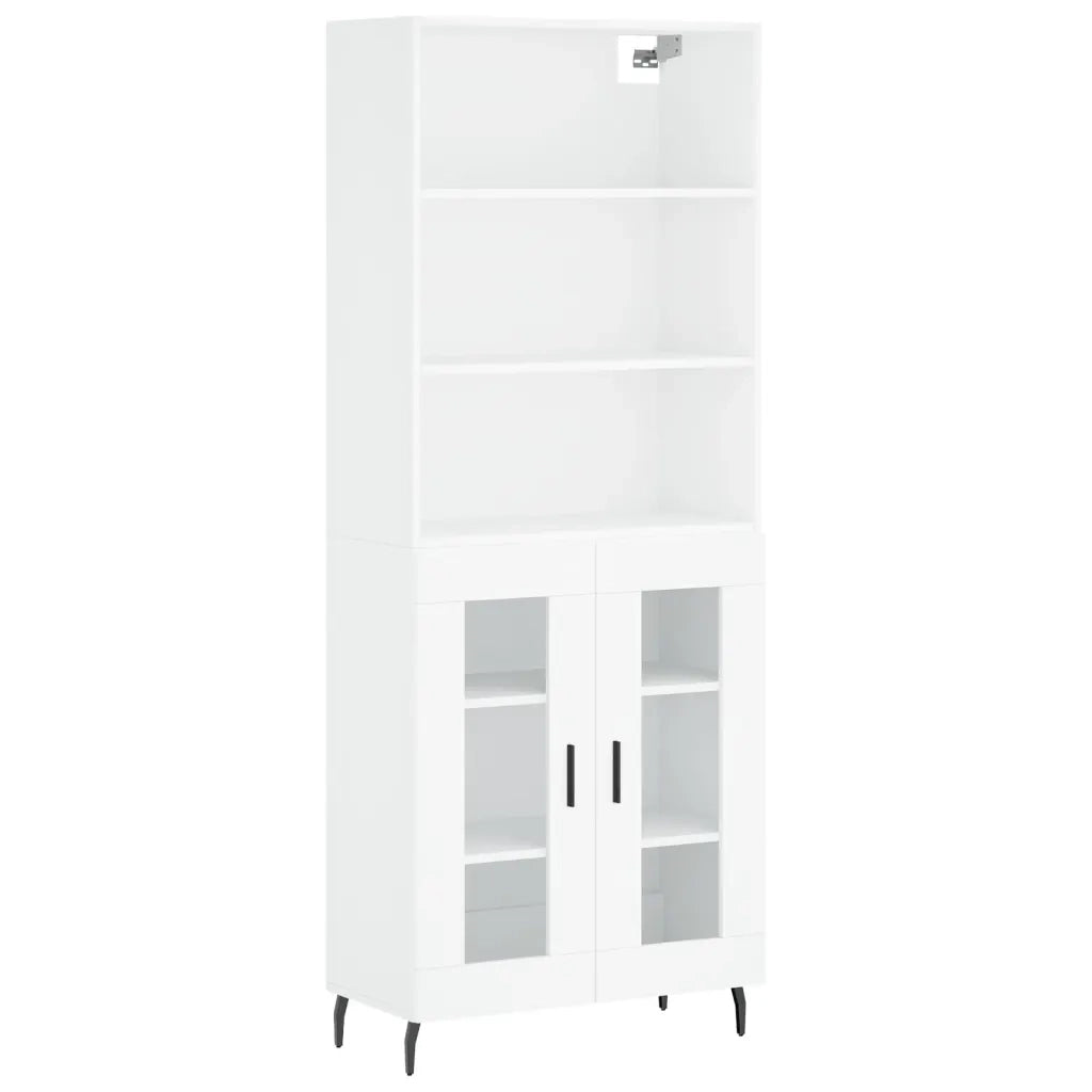 Credenza-Buffet-Armadio da cucina Bianca 69,5x34x180 cm in Legno Multistrato 785084