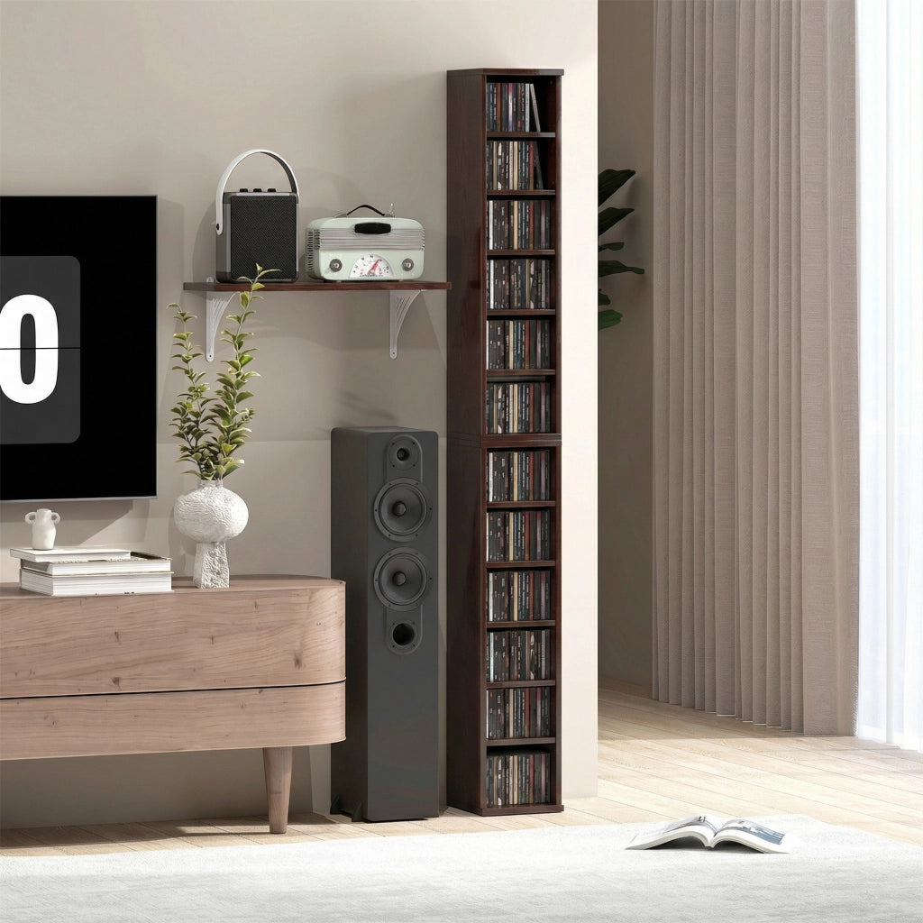 Armadio a colonne per CD e DVD ¨C Minimal ¨C marrone 21x22,5x88,5 cm