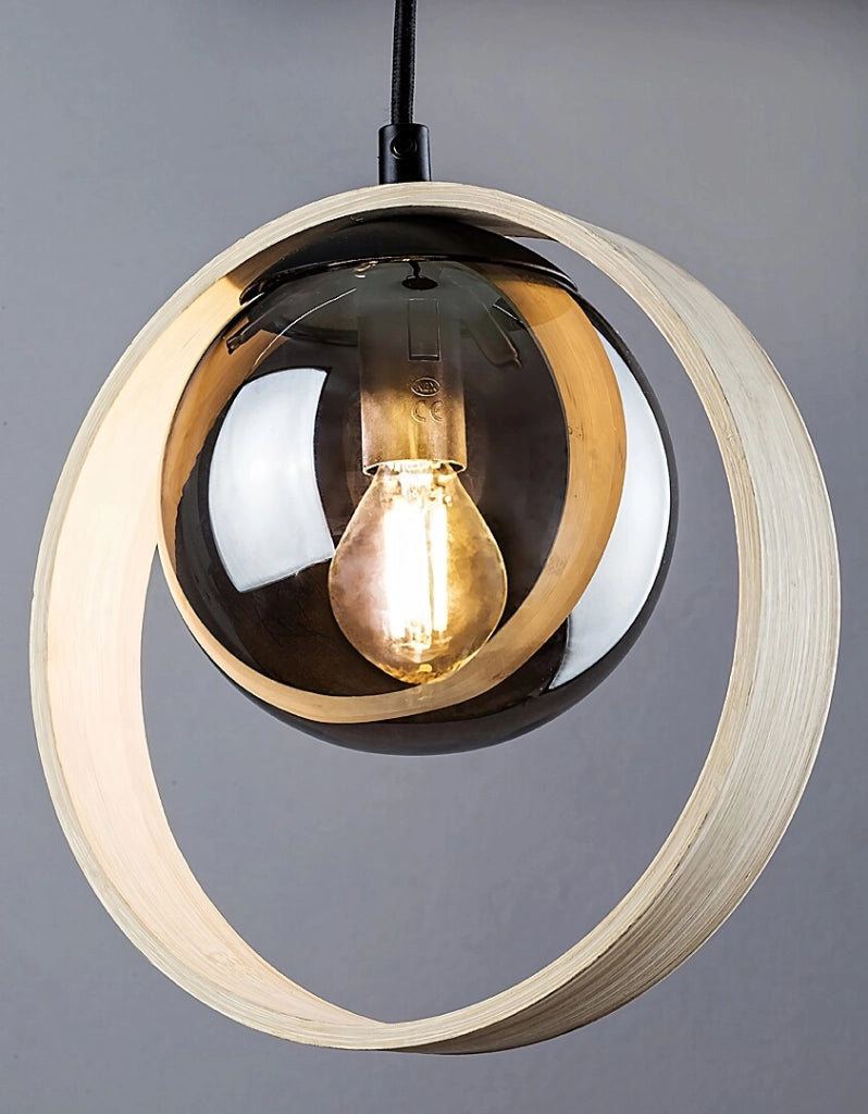 Lampada a sospensione Rabalux Peyton E14 15W faggio