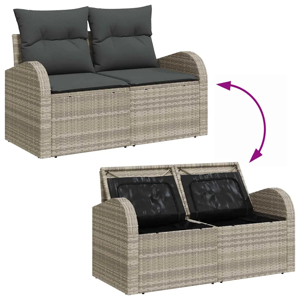Divano da giardino Grigio chiaro 124 x 62 x 69cm polyrattan 42006747