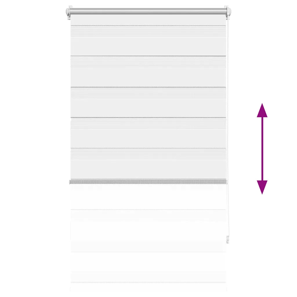 Tenda a rullo zebrata-Tenda avvolgibile 70,9x120 cm Tessuto Larghezza 66,7 cm bianco