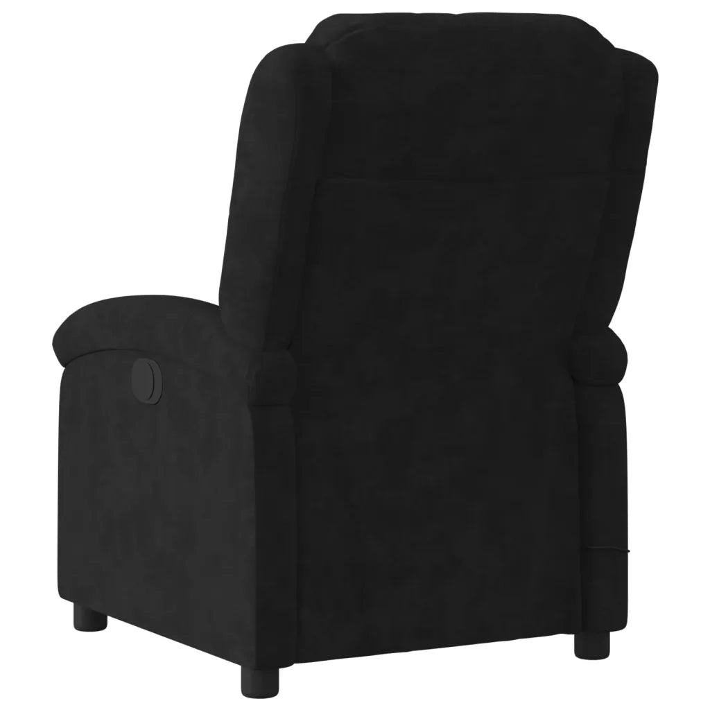 Poltrona | Sedia Relax Reclinabile Nera in Velluto