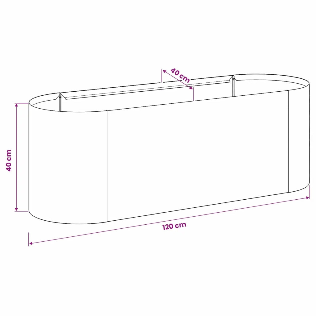 Letto rialzato da giardino Antracite 120 x 40 x 40 cm 8011686