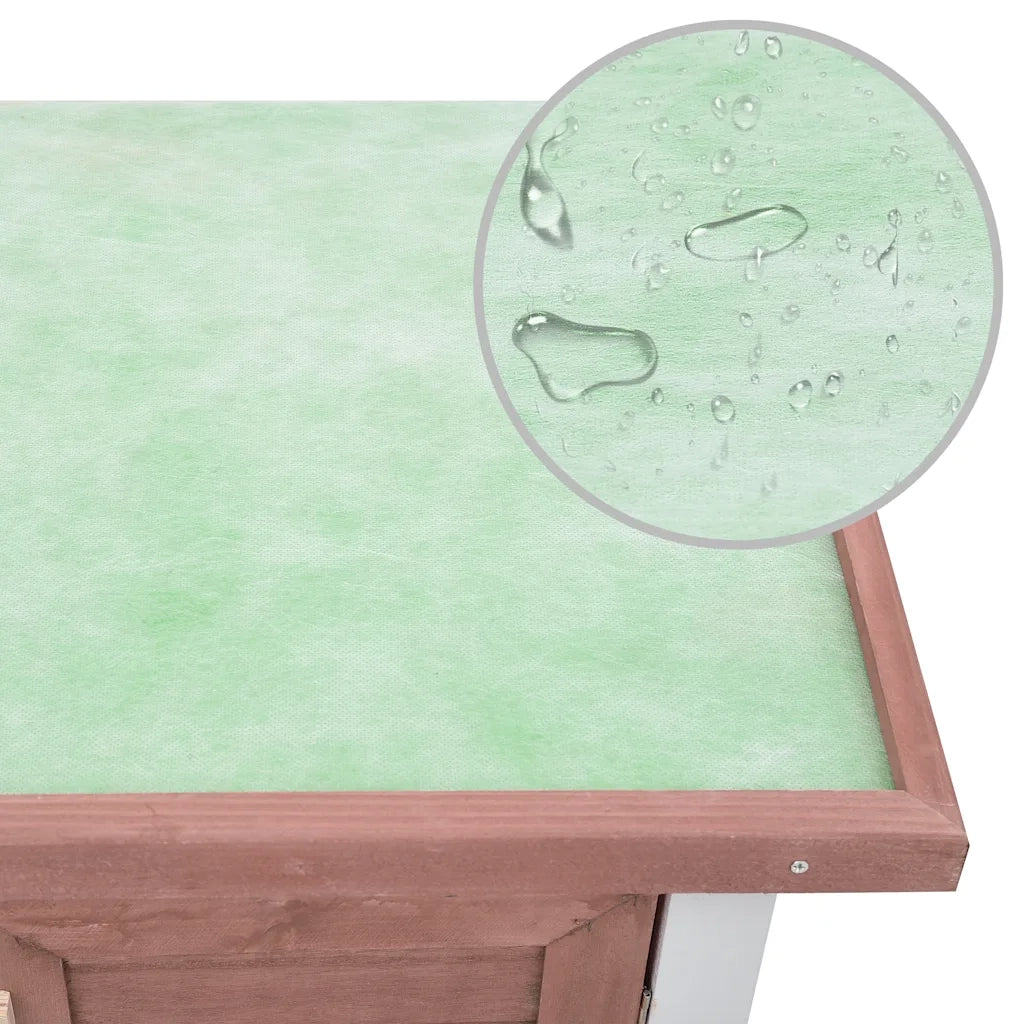 Conigliera per Esterni con 4 Porte Marrone in Legno CFW3789938