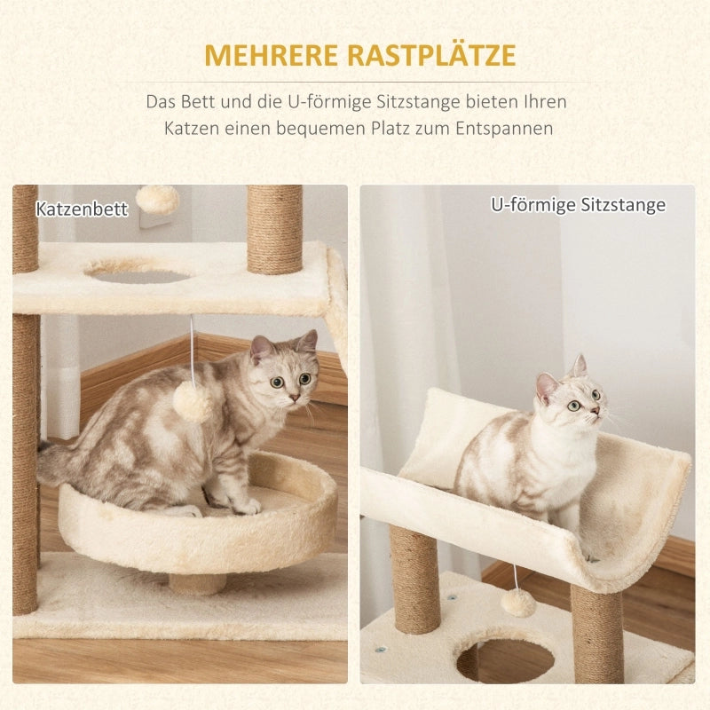 ALBERO PER GATTI multifunzione 60 x 30 x 76 cm naturale in peluche