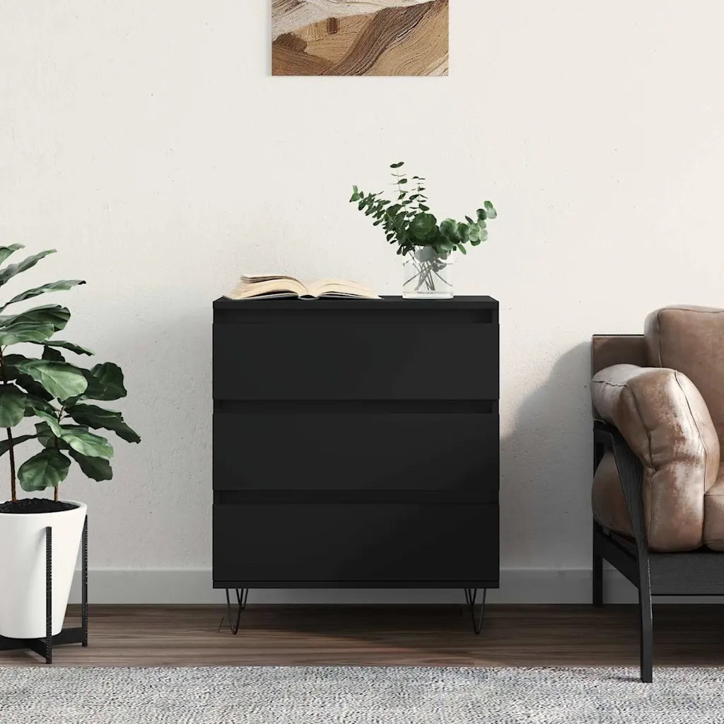 Credenza | Madia | Buffet da pranzo | Armadio da pranzo Nero 60x35x70 cm in Legno Multistrato