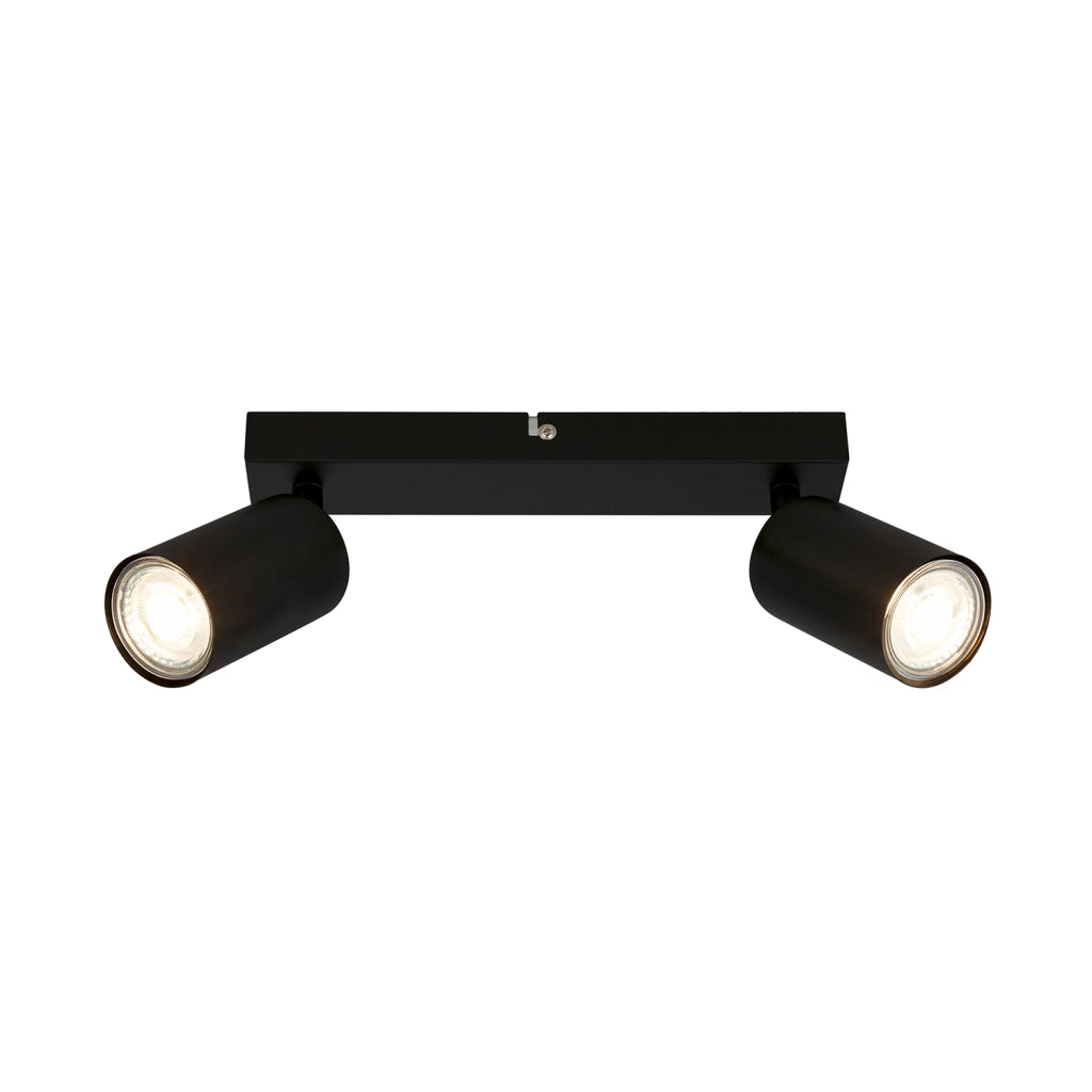Faretto Moderno Tib Metallo Nero 2 Luci Gu10 Ip20