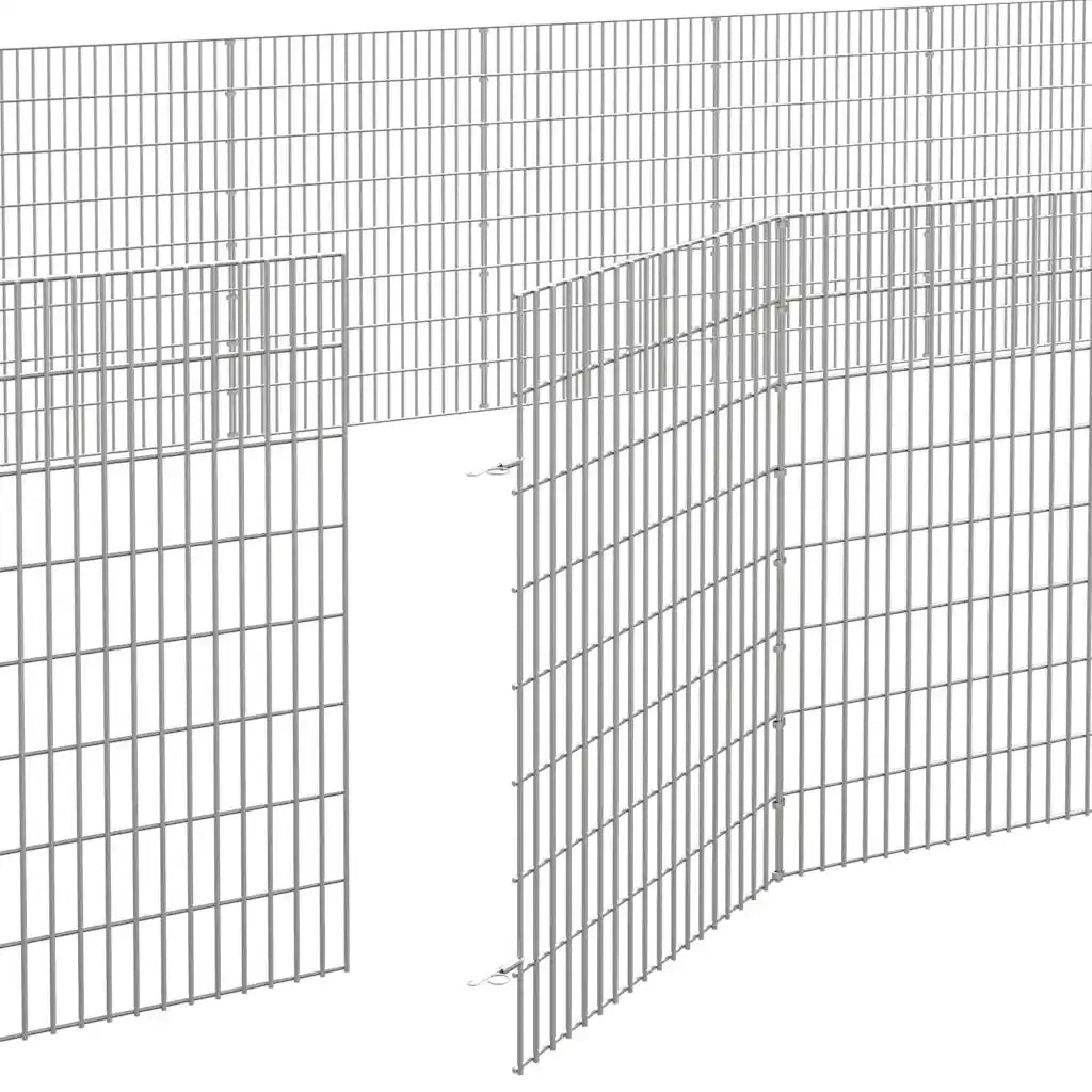 Recinto per Animali Ruspante 48 Pannelli 54x80 cm Ferro Zincato 3321348