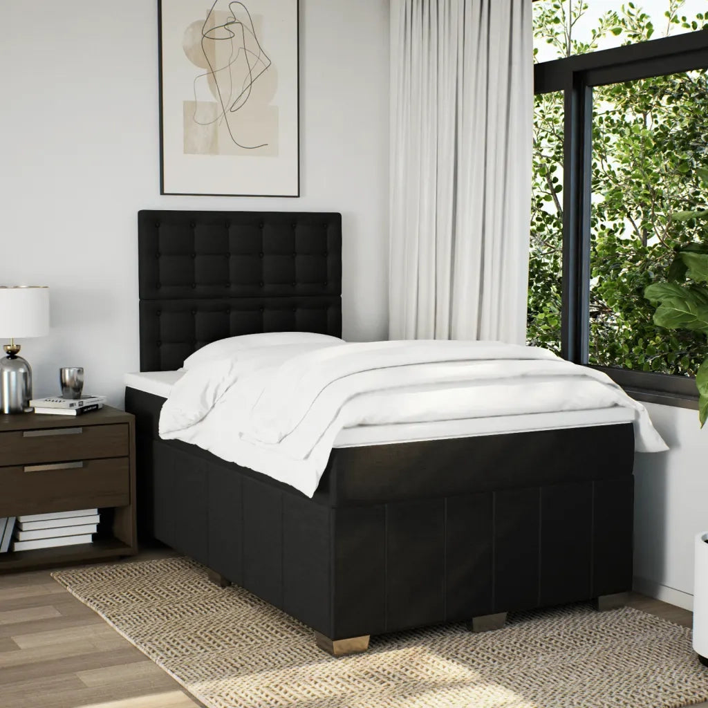 Giroletto a Molle con Materasso Nero 120x190 cm in Tessuto 3291623