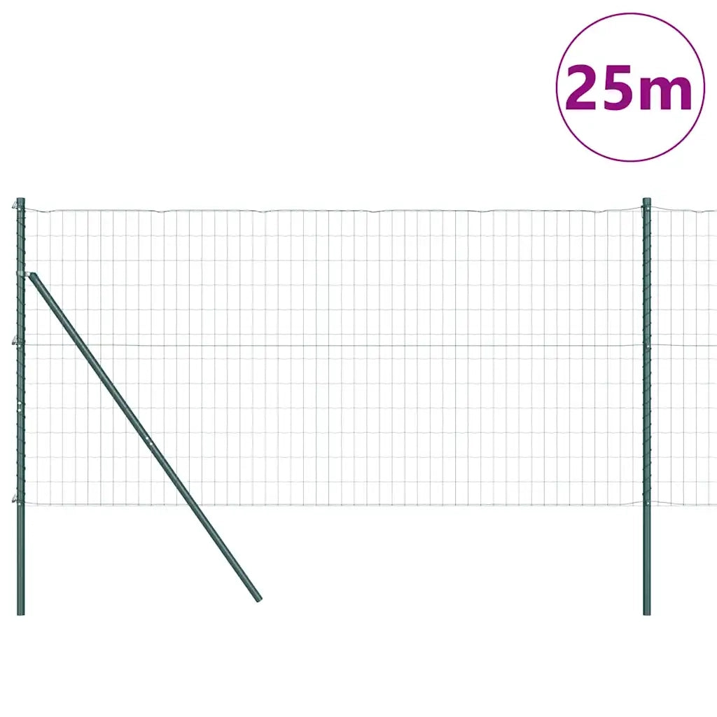 Recinzione con Posto Verde 1 x 25 m Acciaio e PVC