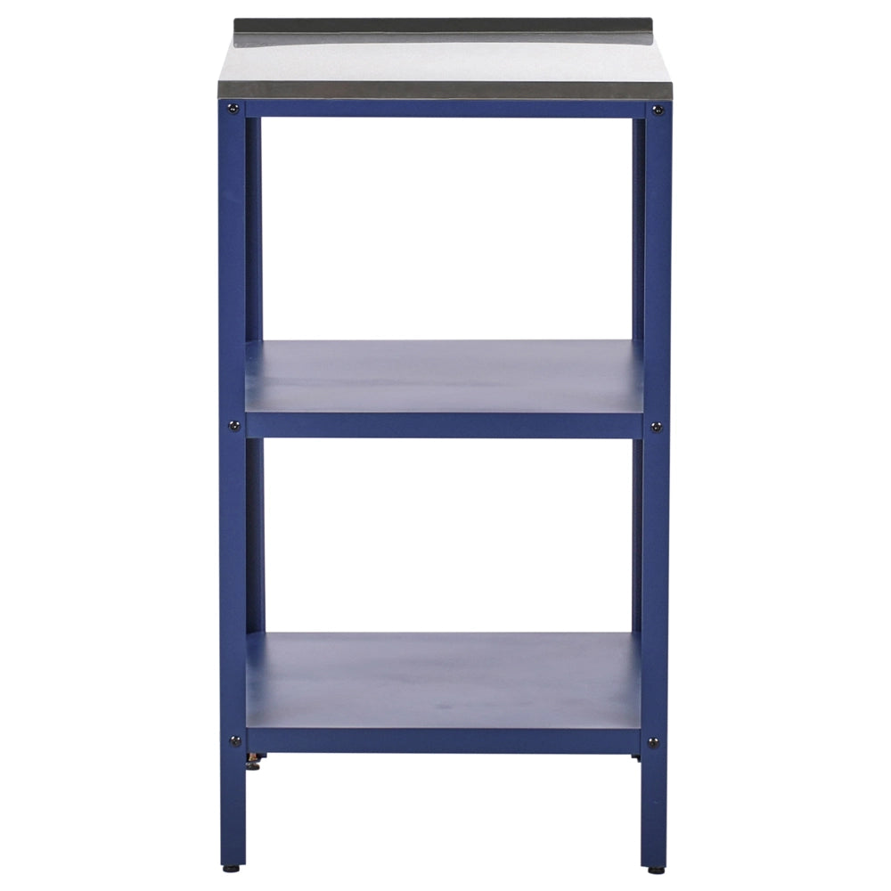 Isola da cucina per esterni Blu in acciaio inox a 2 ripiani con top Cucina da giardino da pranzo