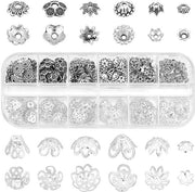 Accessori per gioielli - Kralen Caps - Supporti metallici a distanza - Esercizio finale a vista - Argento antico/Argento - per creare gioielli