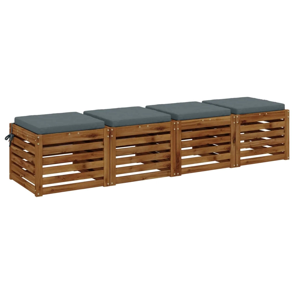 Cuscini per Sedia in 4 Pezzi SOEST 4 pz 100% Poliestere Blu 944358