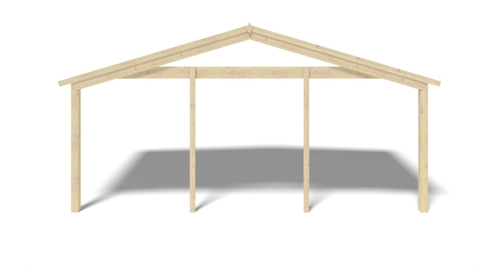 Tettoia di terazzo in legno - 6x3m - colore naturale - DOM556 - ALTANKA