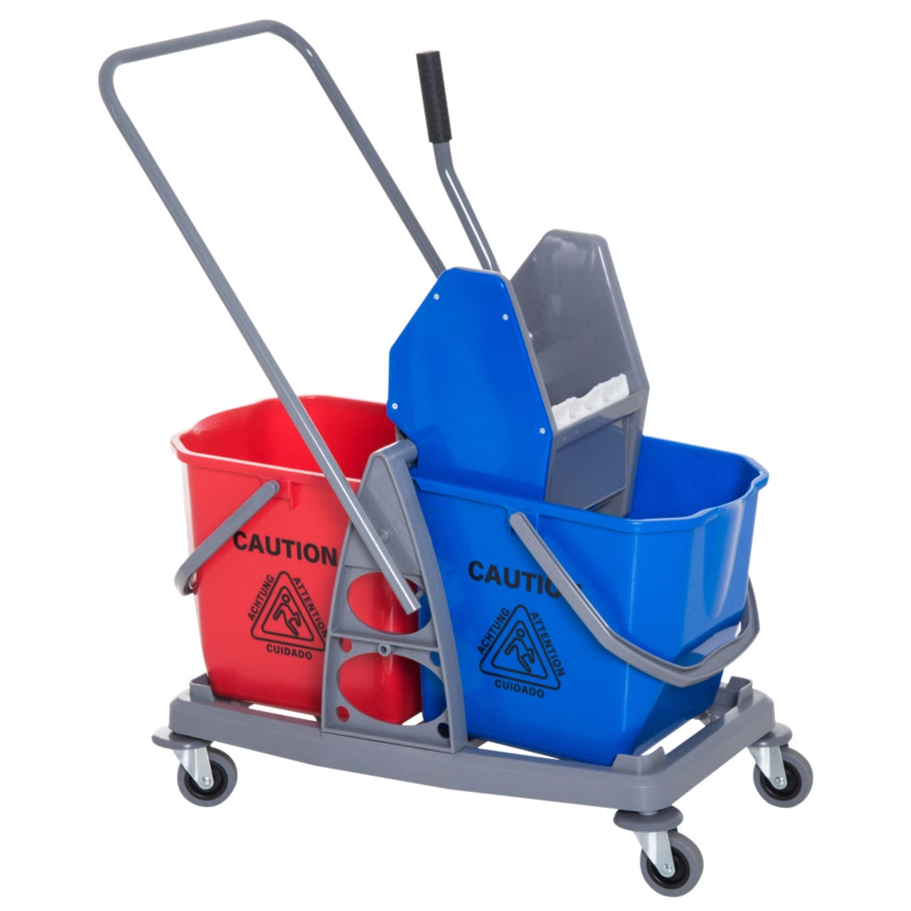 Carrello Pulizia Professionale ¨C zephmum ¨C Rosso e Blu 73x45x92 cm