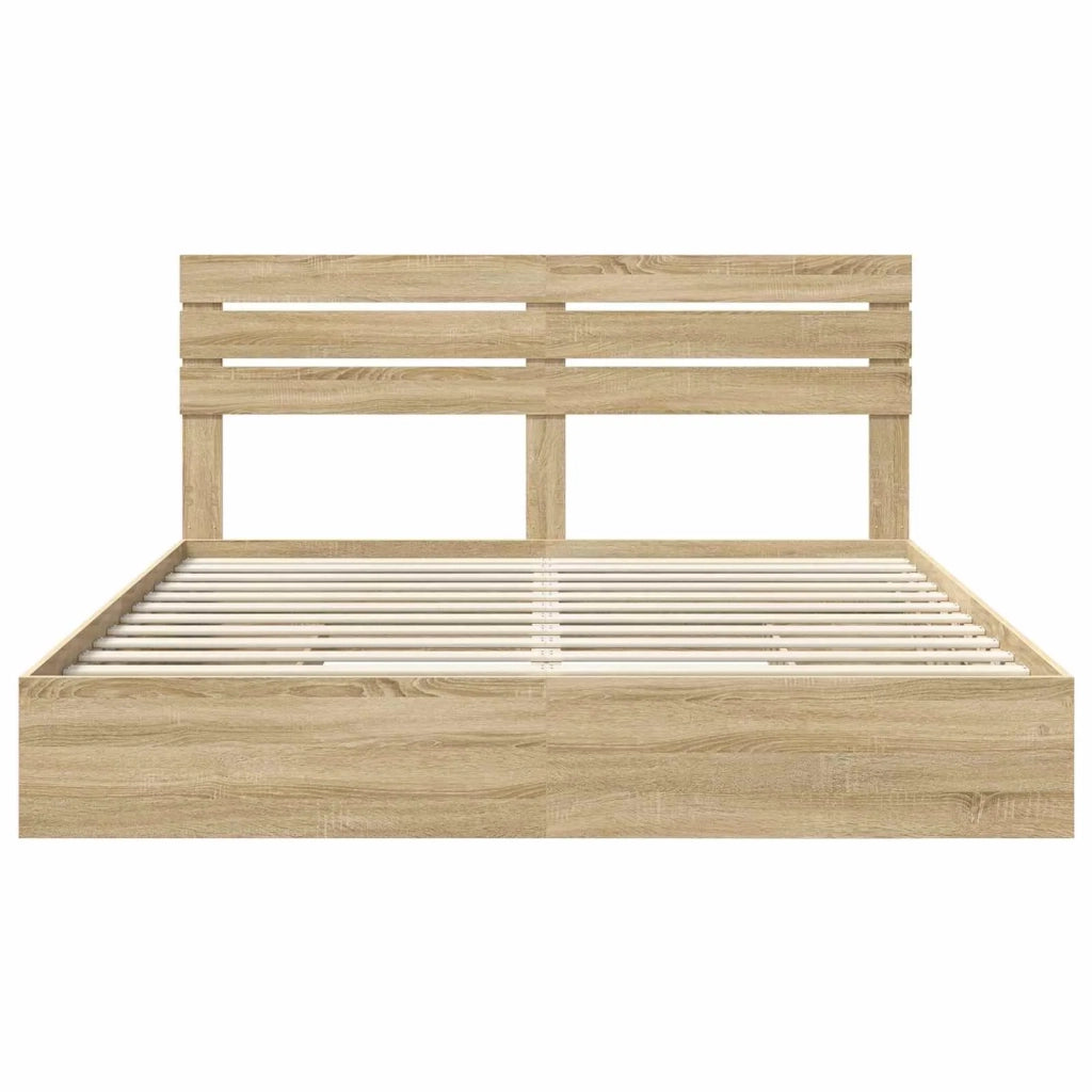 Letto con Contenitore con testiera-Struttura Letto con contenitore Rovere Sonoma 180 x 200 cm 882826