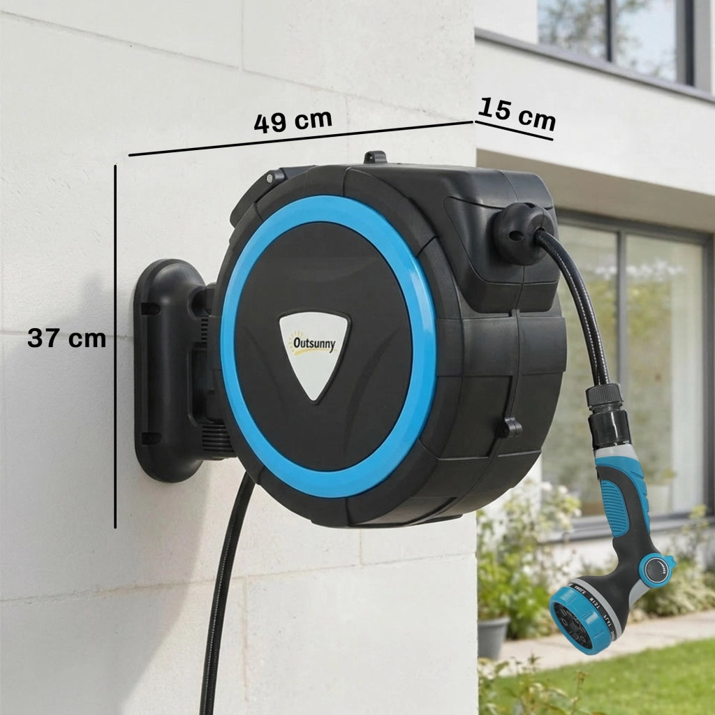 Avvolgitubo da Parete per Giardino ¨C Xylo ¨C 14+1,5m Blu Rotazione 180¡ã