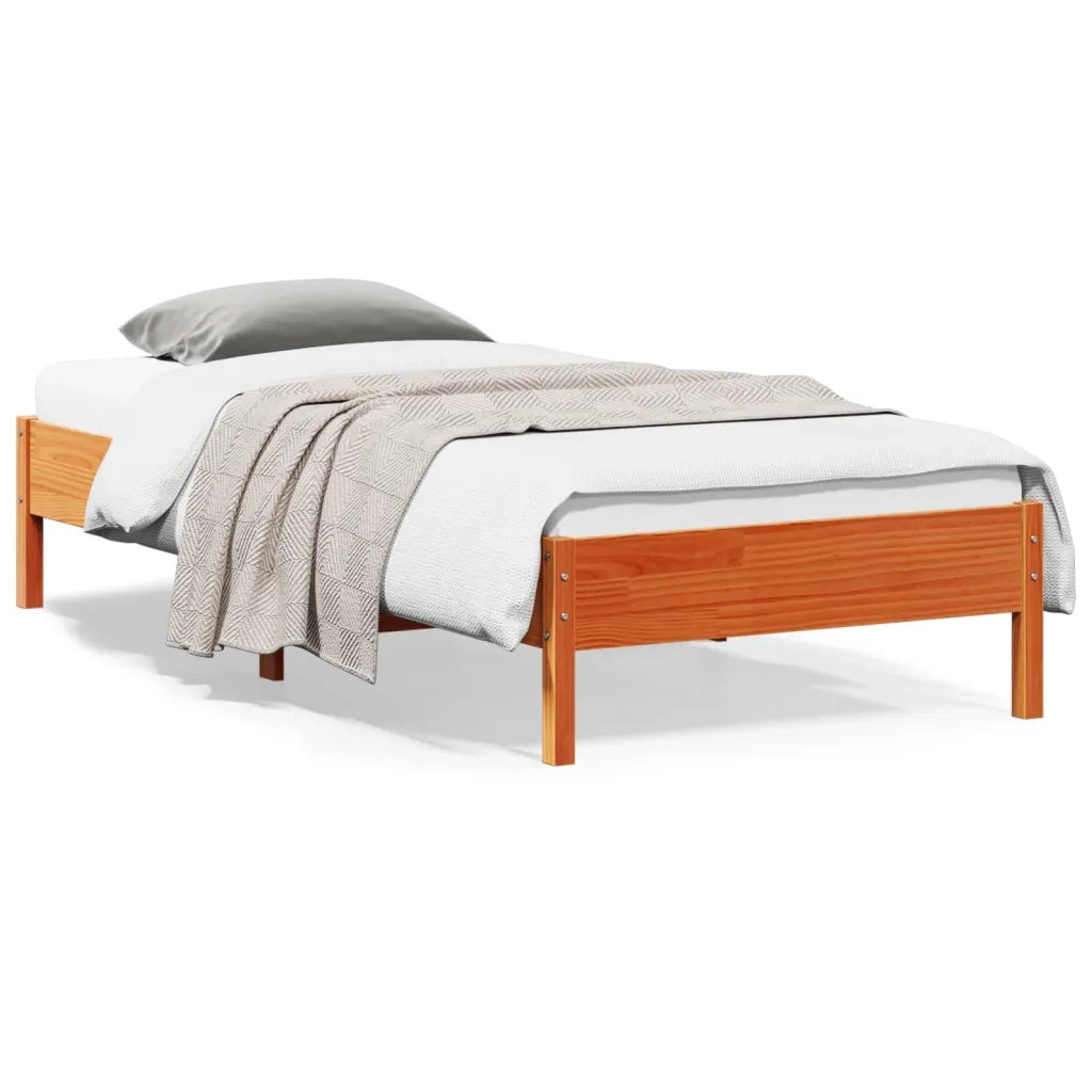 Letto senza Materasso-Struttura Letto Marrone Cera 90x200 cm Legno di Pino 645999
