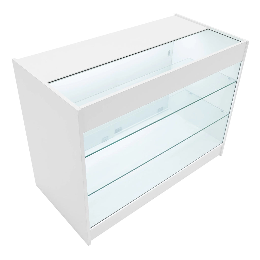 Set Banconi Bianco Calliope LED K1200 C1200 LM60 Vetrina con Ante Scorrevoli