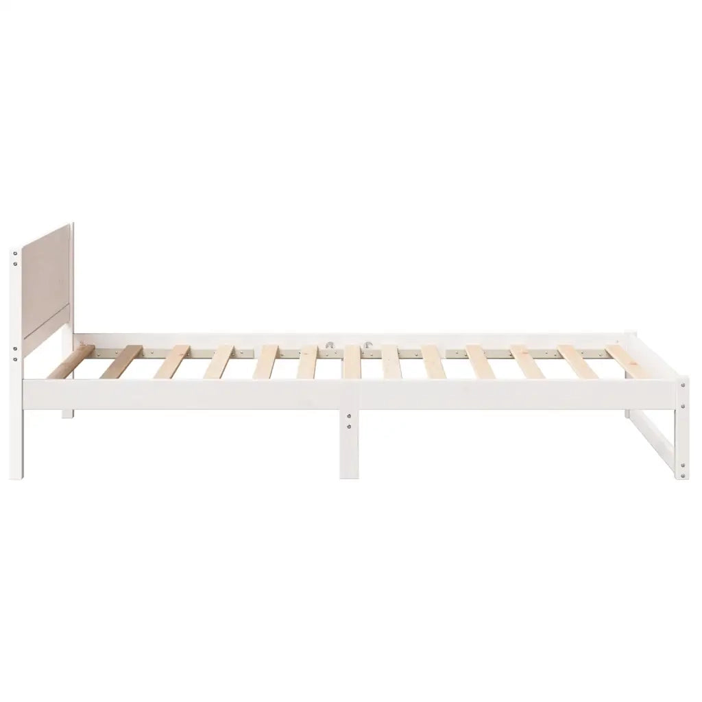 Struttura del letto Bianco 75 x 190 cm Pino massello 873299