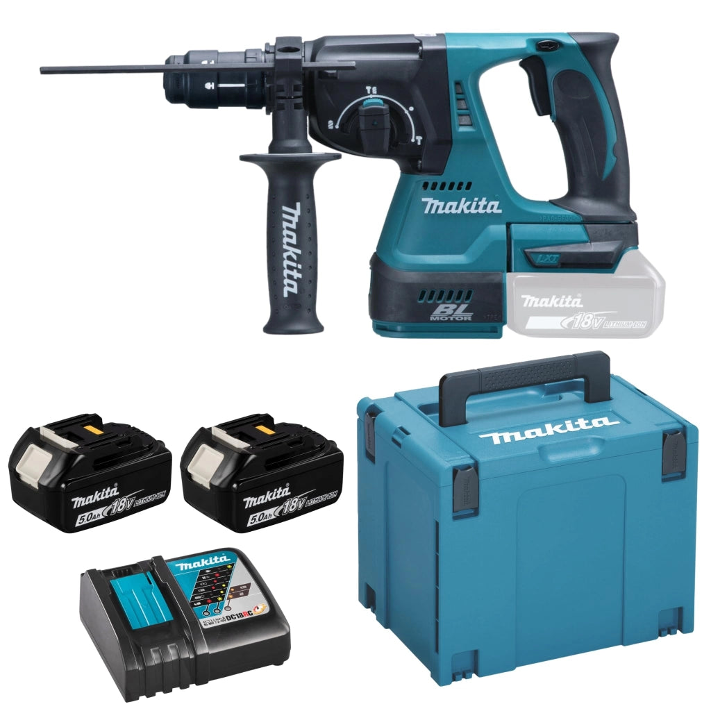 Makita LXT DHR243RTJ – Tassellatore batteria 18V Brushless SDS-Plus completo