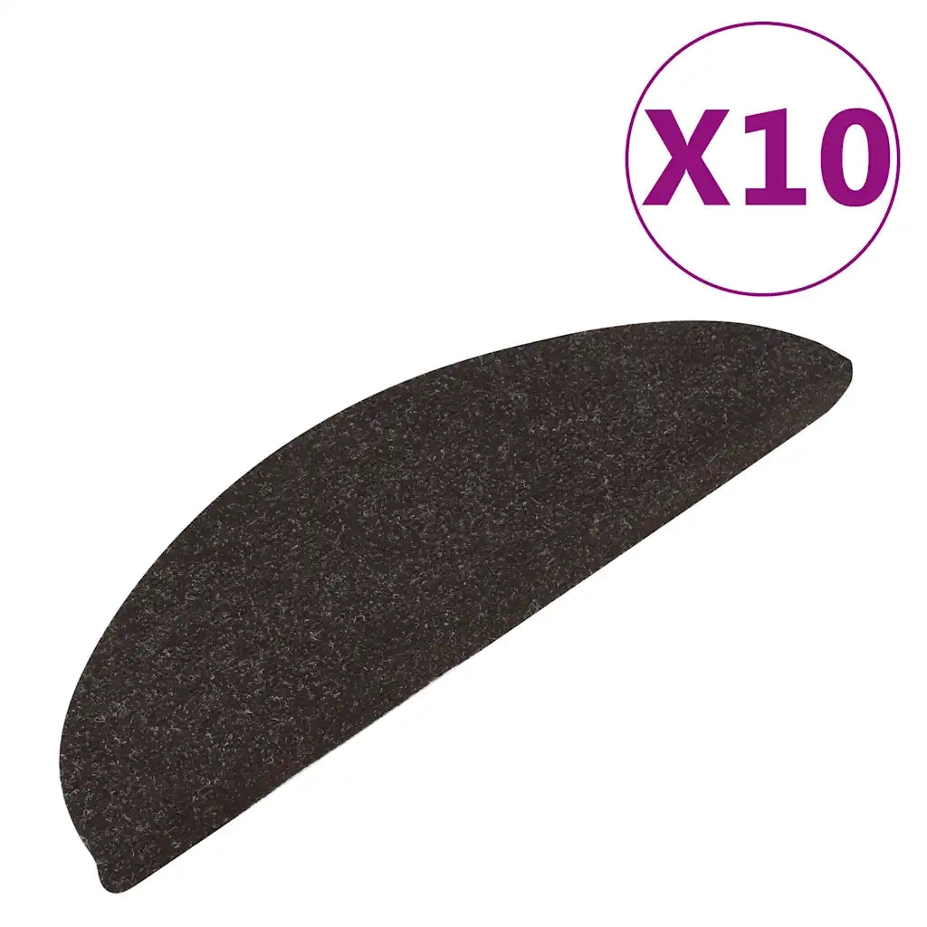 Tappetini Autoadesivi per Scale 10 pz | Gradini per Scale Neri 56x17x3 cm
