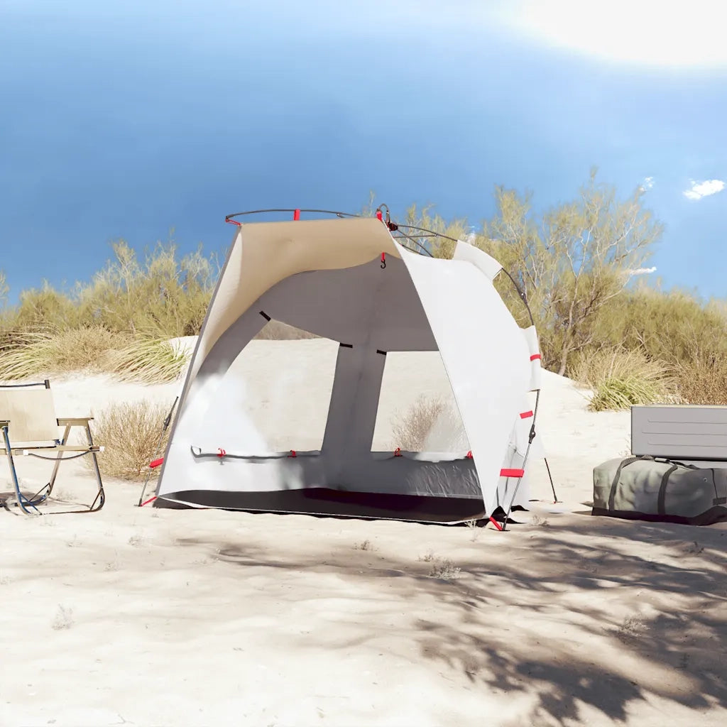Tenda da Spiaggia 2 Persone-Tenda da campeggio Grigio Rilascio Rapido Impermeabile 931569