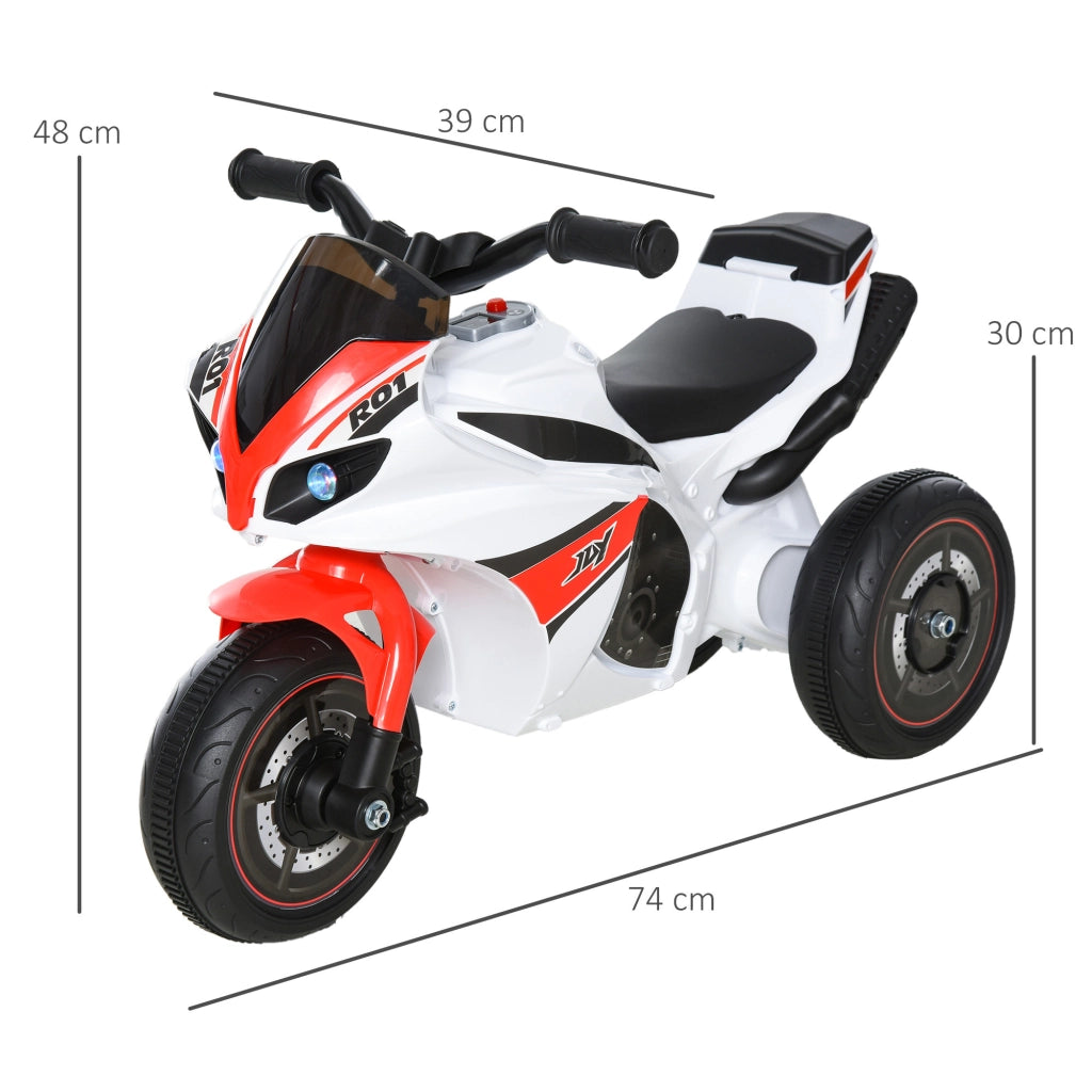 Moto Giocattolo a 3 Ruote per Bambini ¨C Minimal ¨C Bianco e Rosso