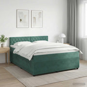 Letto box spring con materasso Verde Scuro 180 x 200 cm Velluto 3451724