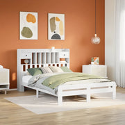 Letto Libreria senza Materasso Bianco 140x200 cm Legno di Pino 3308883