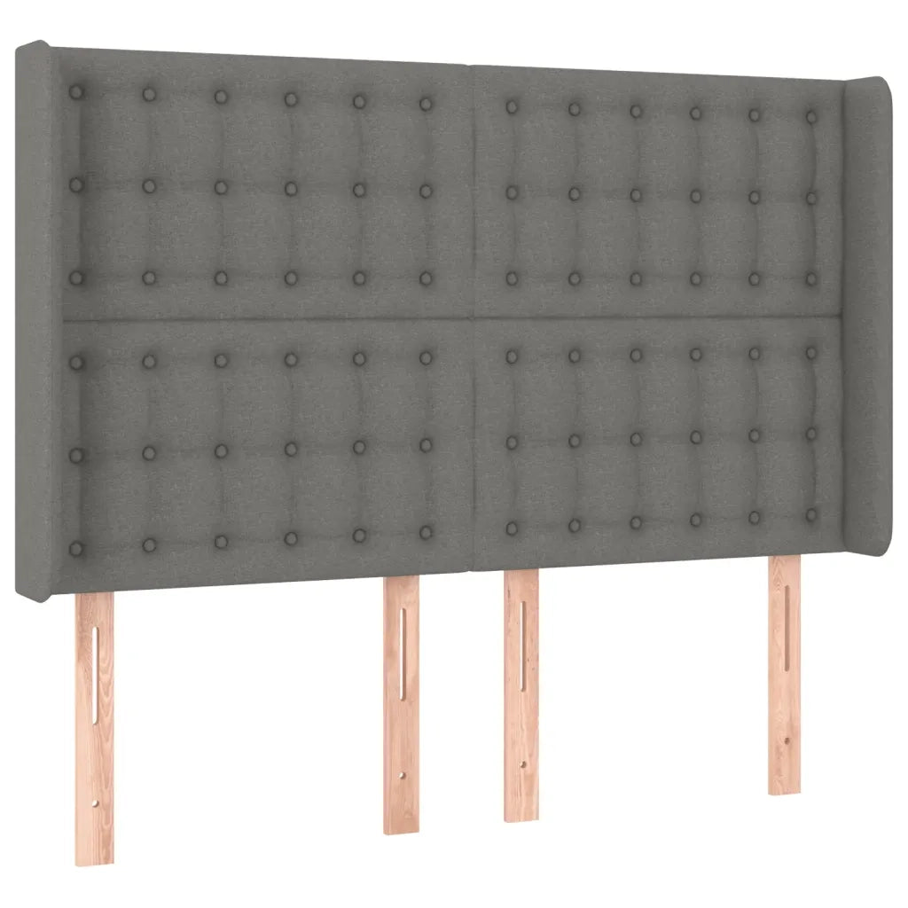 Letto a Molle Materasso e LED Grigio Scuro 140x200cm in Tessuto 3138638